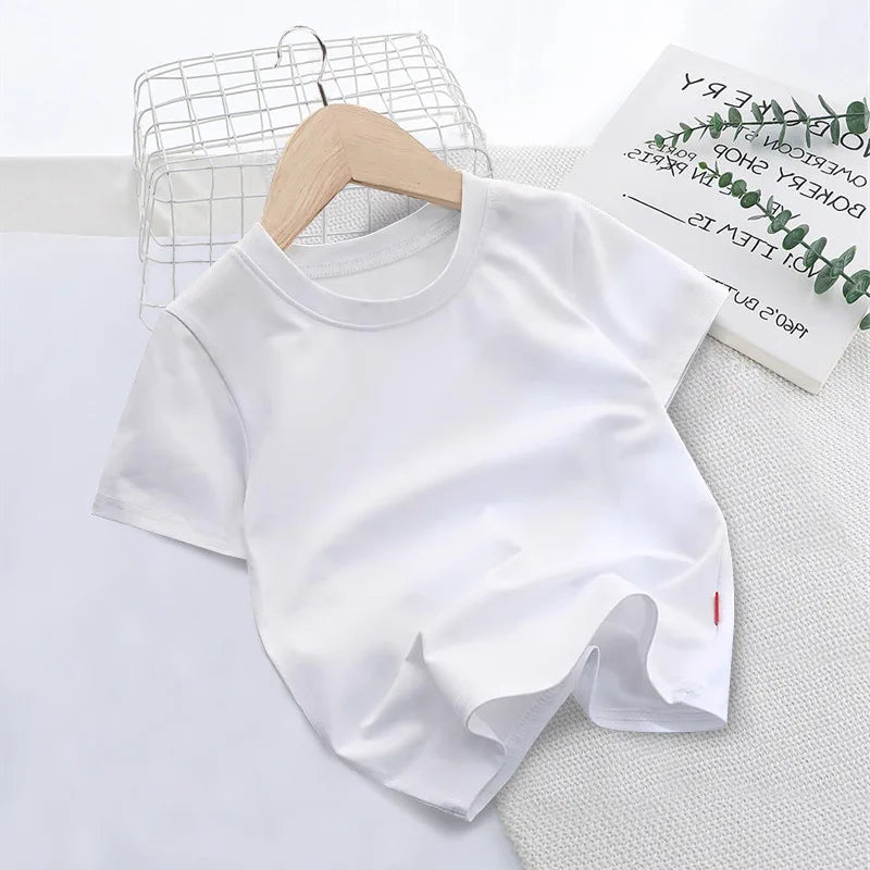 New Summer Children's T-shirts for Boys and Girls Round Neck Casual Short Sleeves for Kids Student Fashion Tops