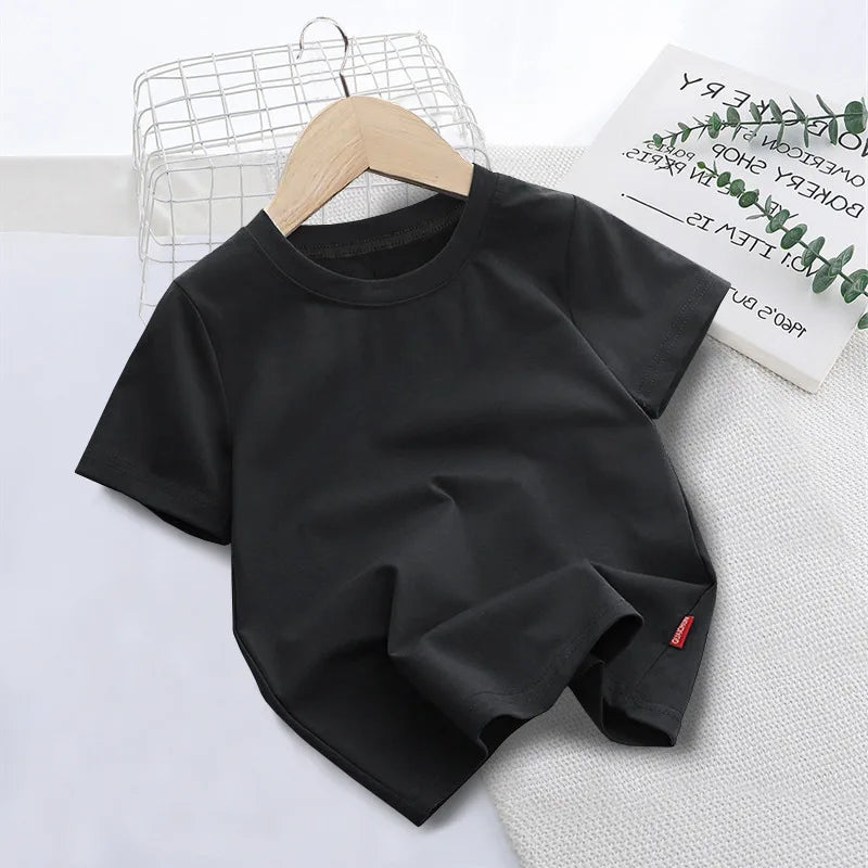 New Summer Children's T-shirts for Boys and Girls Round Neck Casual Short Sleeves for Kids Student Fashion Tops
