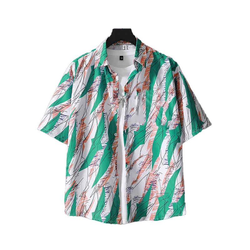Simple Men's Shirts 3d Patchwork Printing Coconut Tree Men's Clothing Street Designer Short Sleeved Beach Party Hawaiian Shirts