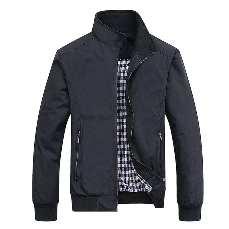 2024 Fashion Autumn Jackets Men Casual Solid Color Bomber Jacket Men New in Outwears Baseball Overcoat Clothing Men's Jacket 6XL