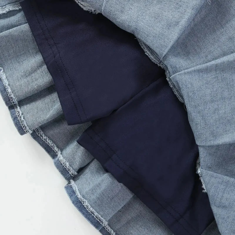 Baby Kids Denim Skirt Summer Fashion Casual All-match Blue A-line Skirt for Girls Elastic Waist Teen school Children Dance Skirt