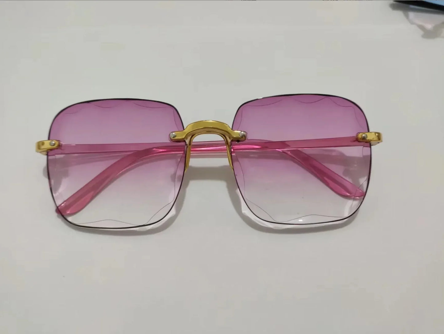 Classic Vintage Square Sunglasses Woman Gradient Mirror Frameless Sun Glasses Female Retro Fashion Rimless Sunglasses