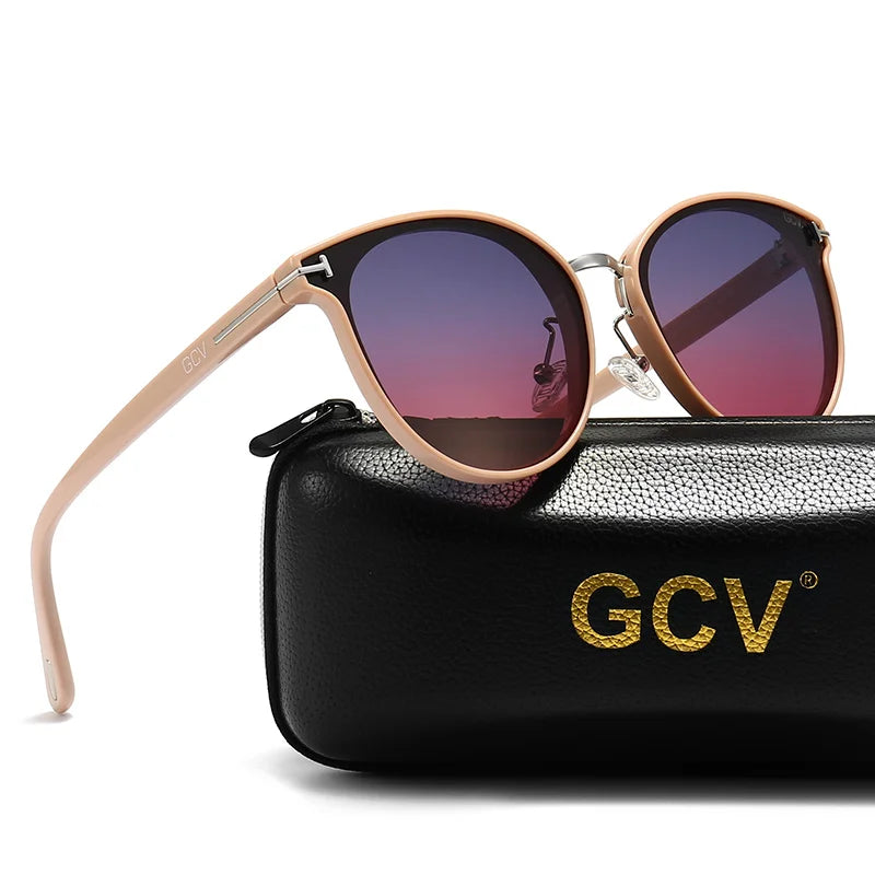 2025 GCV Polarized Lady Sunglasses Cat Eye Fashion Sun Glasses Luxury Woman Female Brand Ultralight Frame Tourism Party Leisu