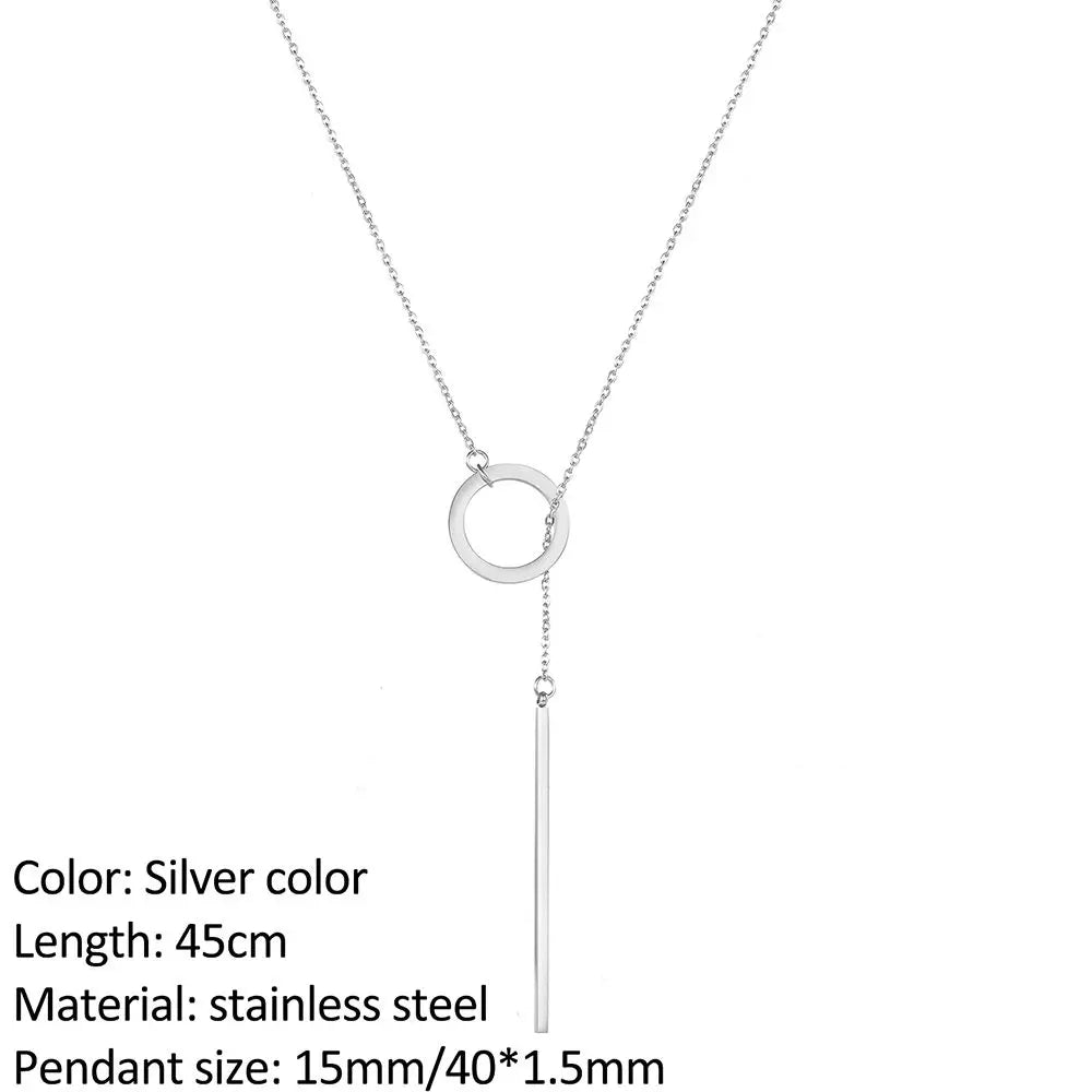 SUNIBI Fashion Stainless Steel Necklace for Woman Personality Infinity Cross Pendant Gold Color Necklaces on Neck Women Jewelry