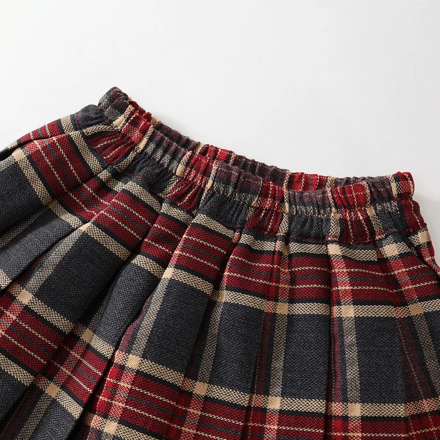 Summer Children Girls Pleated Skirts Elastic Waist Infant Babys Girls Skirts British Style Kids Girls Dress Casual Belle Skirts