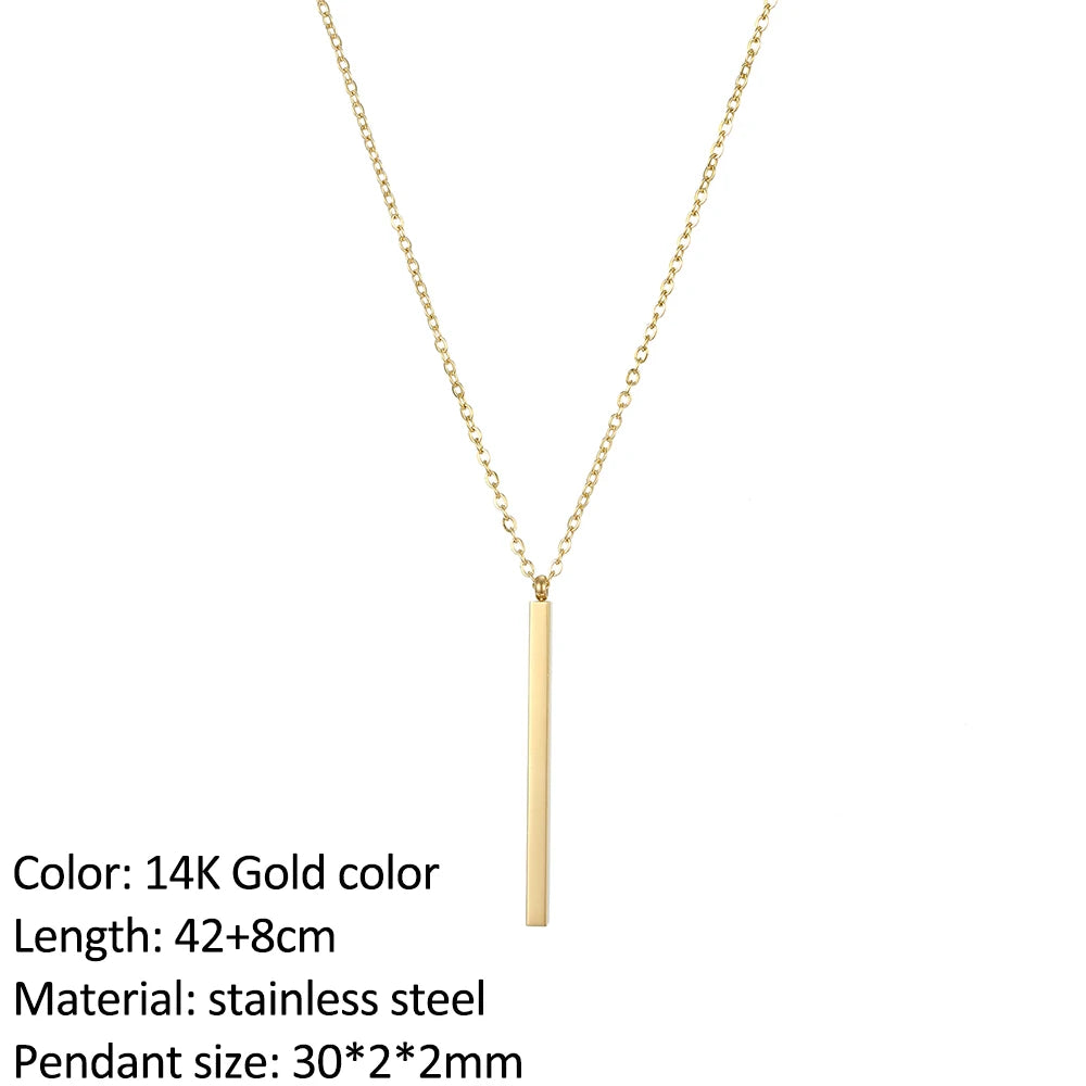 SUNIBI Fashion Stainless Steel Necklace for Woman Personality Infinity Cross Pendant Gold Color Necklaces on Neck Women Jewelry