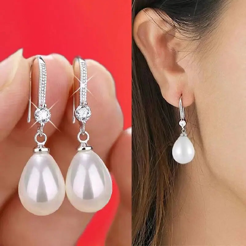 2 Pieces Of Women's Trendy And Elegant Pearl Tassel Earrings, Outdoor Travel, Carnival, Party, Holiday Dressing Gifts -SMT034