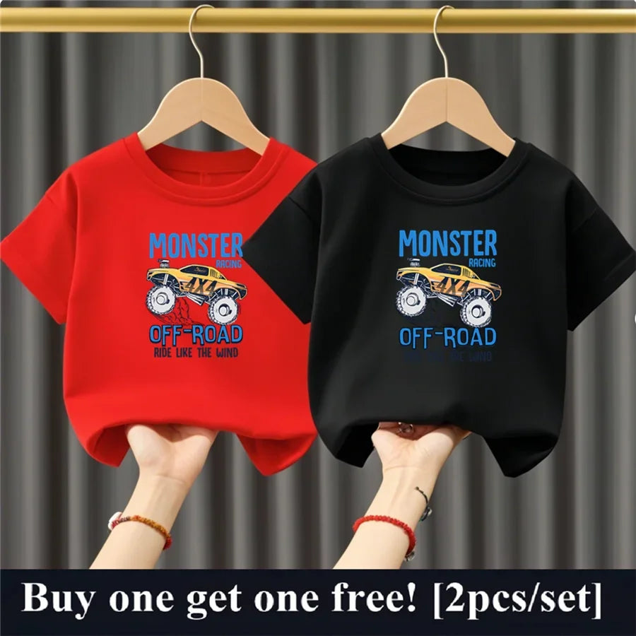 2025 Fashion Boys Summer Cotton T-Shirt Set 2pcs Short Sleeve New York City Print Kids Tees Top
