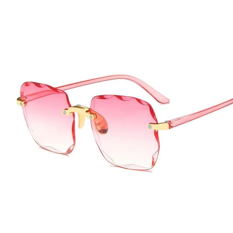 Classic Vintage Square Sunglasses Woman Gradient Mirror Frameless Sun Glasses Female Retro Fashion Rimless Sunglasses