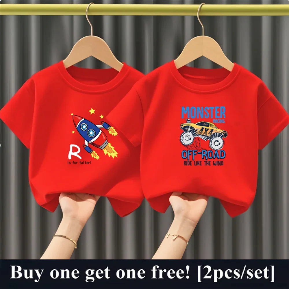 2025 Fashion Boys Summer Cotton T-Shirt Set 2pcs Short Sleeve New York City Print Kids Tees Top
