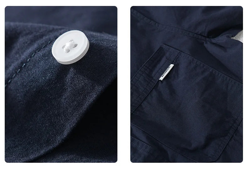 Summer Men's Casual Short Sleeve Comfortable Shirt 100% Cotton Sold Color Loose Simple Male Workwear Versatile Youth Fresh Shirt