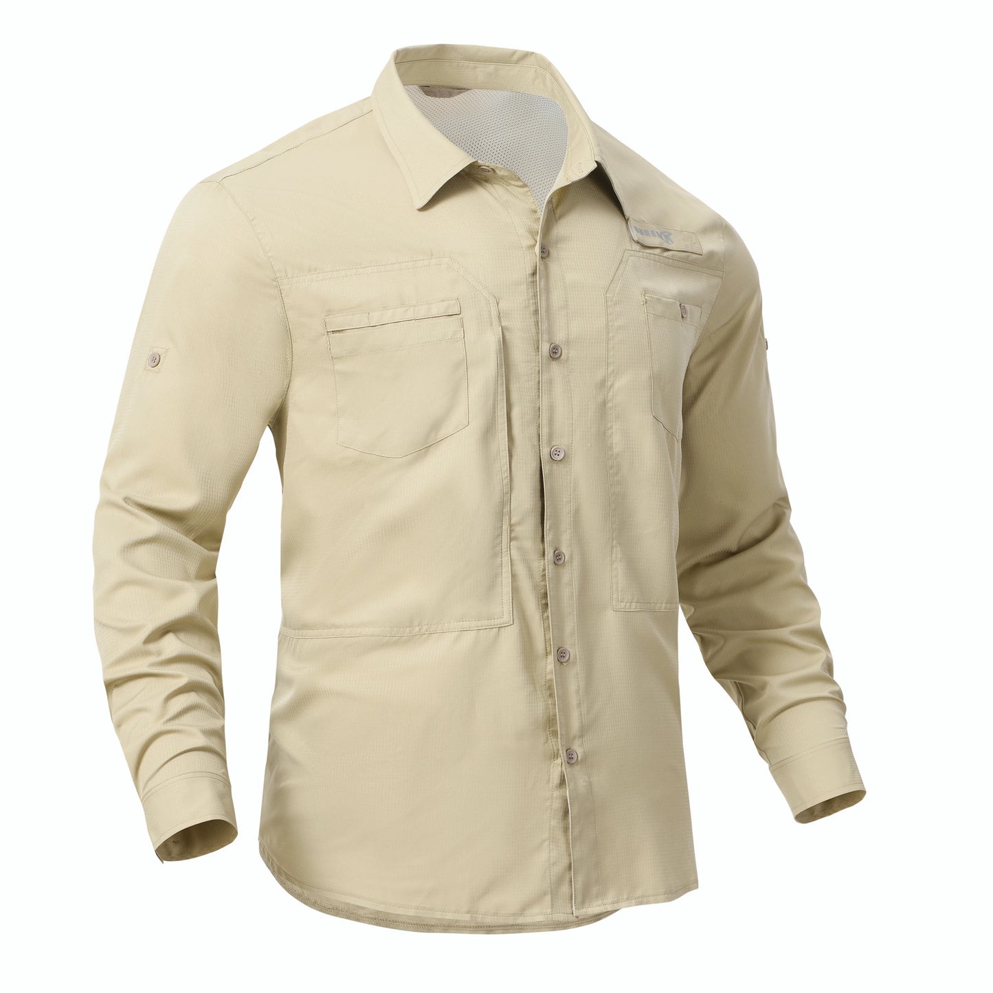 Men's UPF 50+ Casual Long Sleeve Fishing Shirts, Sun Protection Lightweight Breathable Button Down Fishing Shirt with Back Mesh