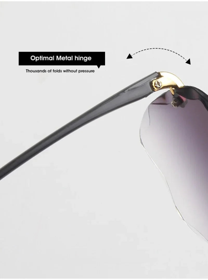 Classic Vintage Square Sunglasses Woman Gradient Mirror Frameless Sun Glasses Female Retro Fashion Rimless Sunglasses