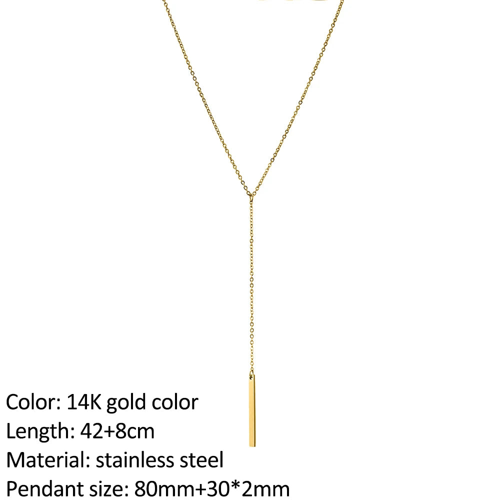 SUNIBI Fashion Stainless Steel Necklace for Woman Personality Infinity Cross Pendant Gold Color Necklaces on Neck Women Jewelry