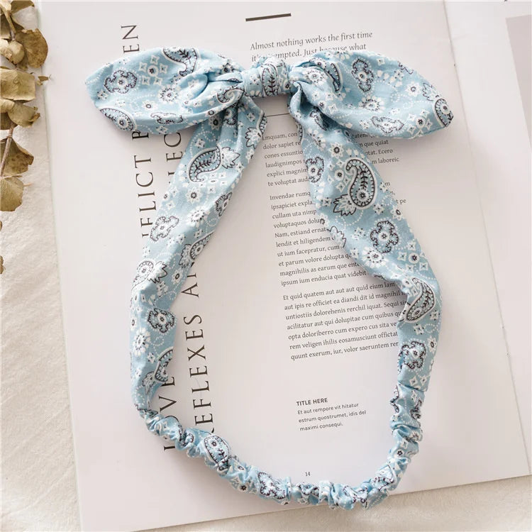 New Boho Women Soft Solid Print Headbands Vintage Cross Knot Elastic Hairbands Turban Bandanas Girls Hair Bands Hair Accessories