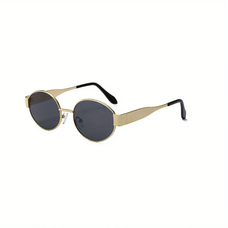New Oval Sunglasses for Women Men Trendy Metal Frame Sun Glasses Classic Shades