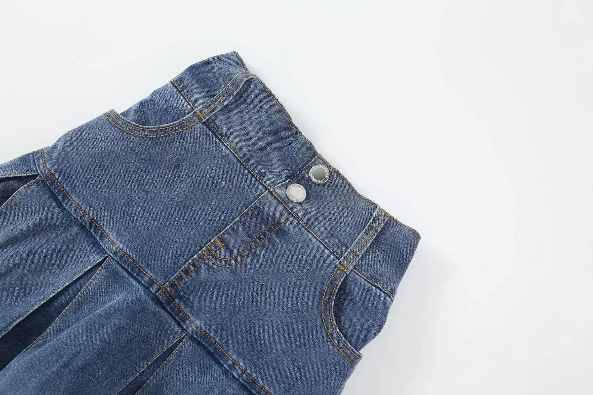Baby Kids Denim Skirt Summer Fashion Casual All-match Blue A-line Skirt for Girls Elastic Waist Teen school Children Dance Skirt