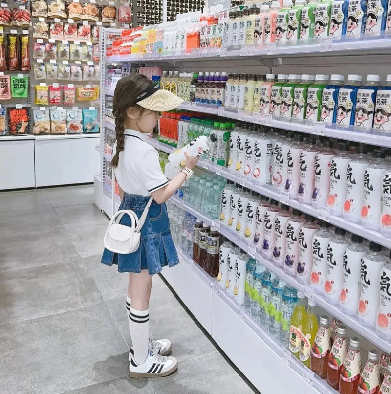 Baby Kids Denim Skirt Summer Fashion Casual All-match Blue A-line Skirt for Girls Elastic Waist Teen school Children Dance Skirt