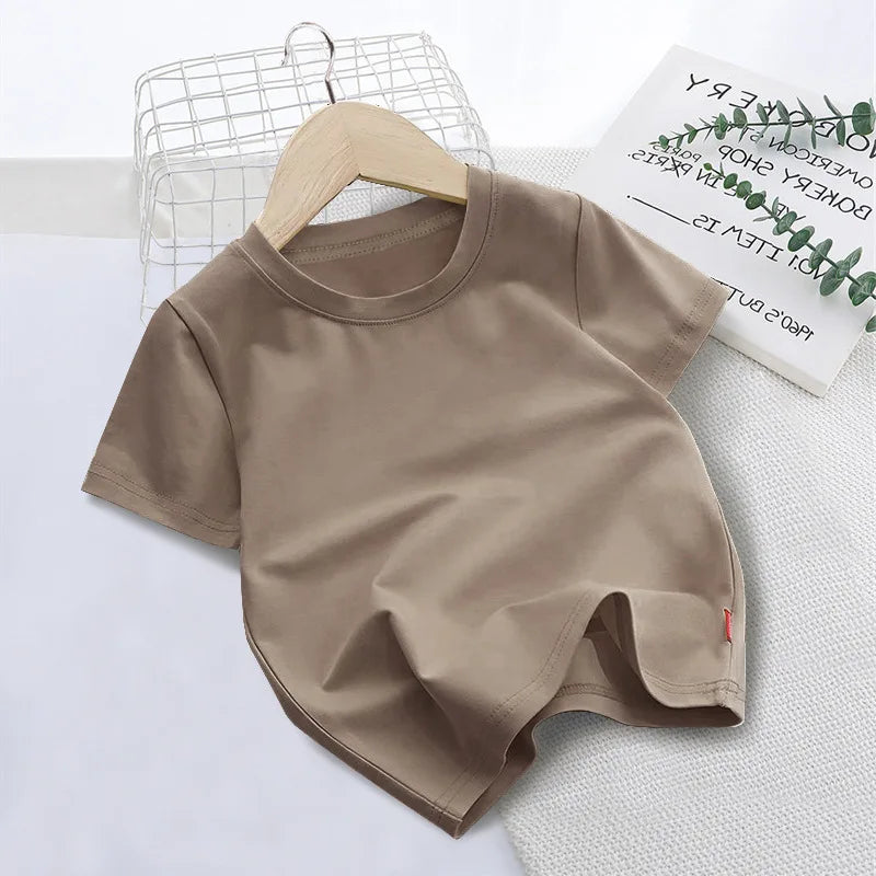 New Summer Children's T-shirts for Boys and Girls Round Neck Casual Short Sleeves for Kids Student Fashion Tops