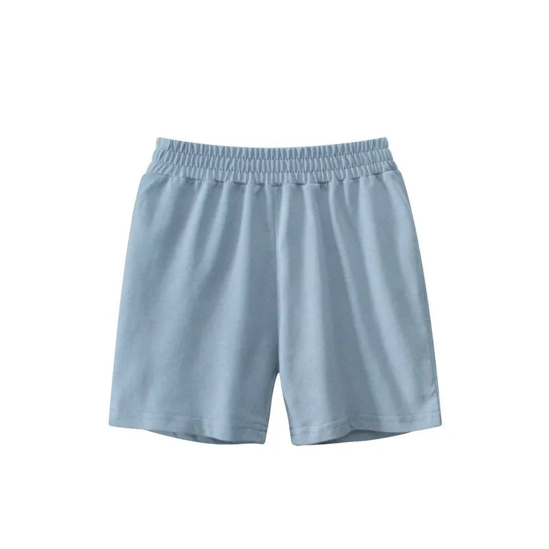 2025 Children Shorts 100% Cotton Pants Solid Color Sport Casual Knickers for 1-9 Years Kids Boys Girls