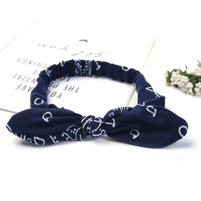 New Boho Women Soft Solid Print Headbands Vintage Cross Knot Elastic Hairbands Turban Bandanas Girls Hair Bands Hair Accessories