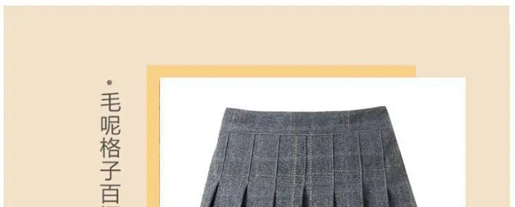 Girls Skirts spring Autumn Vintage Pleated Plaid Skirts School Teens Girl Spring Kids Skirt Children Clothing 2-14Yrs