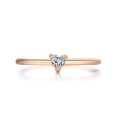 Rings For Women Little Heart Shaped Gold Color Wedding Engagement Dainty Ring Jewellry Zircon Romantic Fashion Jewelry KBR014-M