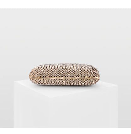 Silver XIYUAN Diamond Woman's Elegant Evening Bag Lady Rhinestone Wedding Banquet Handbag Female Bridal Party Clutch Wallets