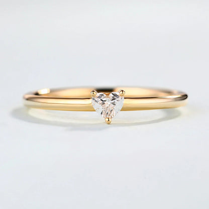 Rings For Women Little Heart Shaped Gold Color Wedding Engagement Dainty Ring Jewellry Zircon Romantic Fashion Jewelry KBR014-M