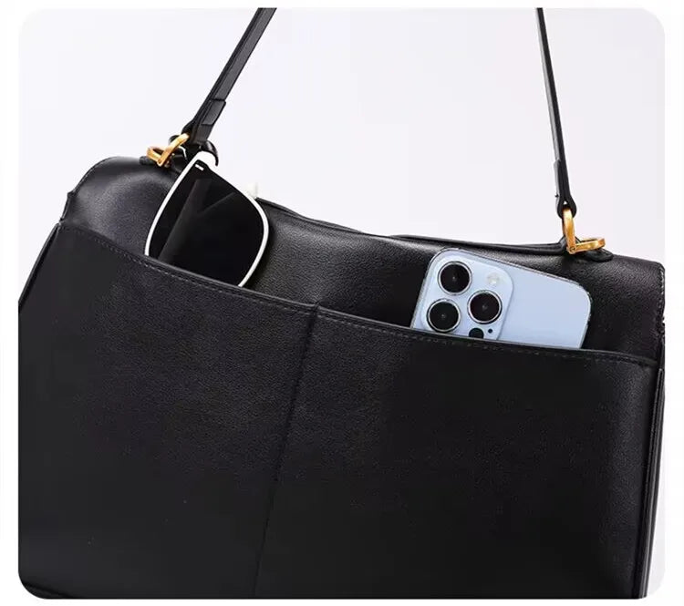Woman Bags 2025 Luxury Brand Rodeo Spring Autumn Genuine Leather Women Totes Commute Gold Buckle Women Shoulder HandBags