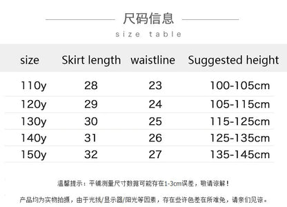 Girls Skirt 2025 New Summer Cute Sweet Solid Outer Wear Casual Simple Pleated Kids Skirt Safety Pants Design 4-10Y