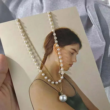 2025 New Women's Pearl Necklace Kpop Gold Color Beads Pendant Necklaces Goth Double Layer Chain Choker for Women Fashion Jewelry