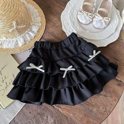 Korean Childrens Girls Short Skirt Summer Stylish Beautiful Plaid Kids Girls Half Skirt Lace Ruched Toddler Girls Cake Skirts