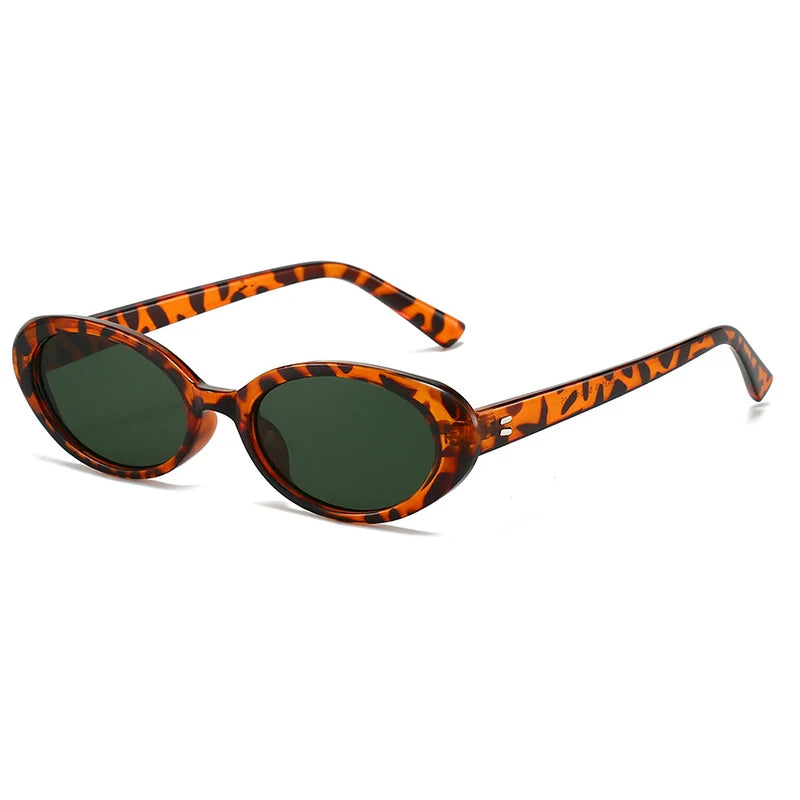 Retro Vintage Oval Sunglasses Woman 2024 Brand Designer Round Sun Glasses Men UV400 Punk Style Luxury Eyewear Female Oculus