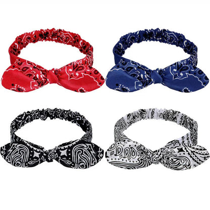 New Boho Women Soft Solid Print Headbands Vintage Cross Knot Elastic Hairbands Turban Bandanas Girls Hair Bands Hair Accessories