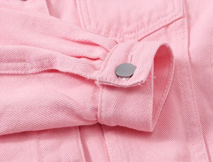 Yellow Women's Long Sleeve Jacket, Single Breasted Lapel Denim Jacket, Fashion Women's Tops Jacket Blue White Women's Coat