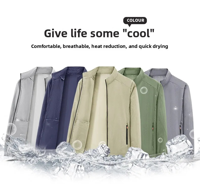 2025 sunscreen clothing men's summer jacket thin breathable fishing skin suit men's sunscreen clothing
