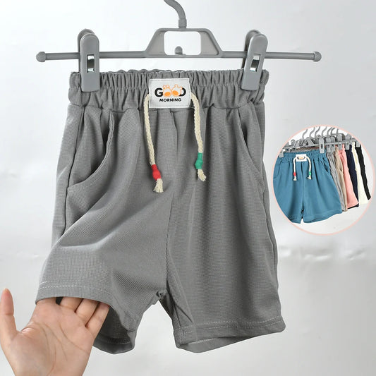 2025 Summer New Children Shorts Kids Candy Color Beach Shorts Boys Girls Elastic Waist Short Pants Sport Clothing Outwear 2-11Y