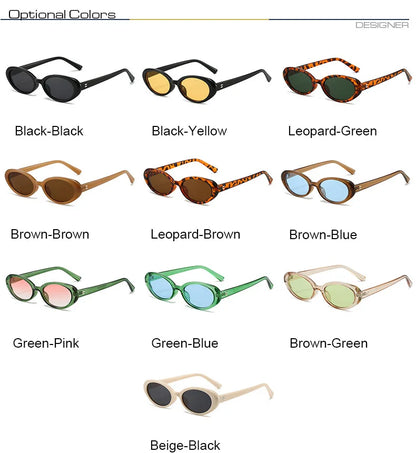 Retro Vintage Oval Sunglasses Woman 2024 Brand Designer Round Sun Glasses Men UV400 Punk Style Luxury Eyewear Female Oculus
