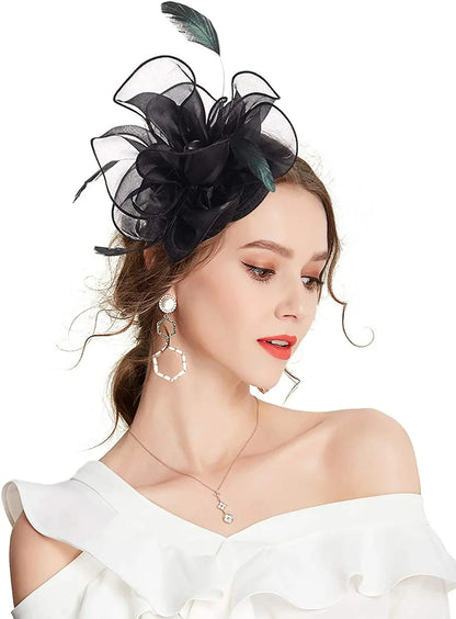 Facinators Hats for Women Headwear Cocktail Tea Party Kentucky Derby Hat Weeding Hair Accessories Feather Church Hairbands New
