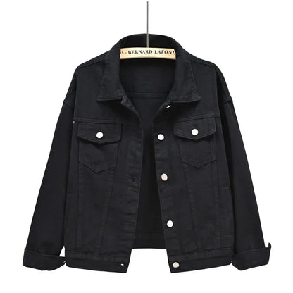 Yellow Women's Long Sleeve Jacket, Single Breasted Lapel Denim Jacket, Fashion Women's Tops Jacket Blue White Women's Coat
