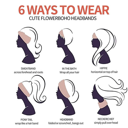 Bohemian European and American Sports Headband Women's Wide Yoga Elastic Running Hair Accessories Headwear