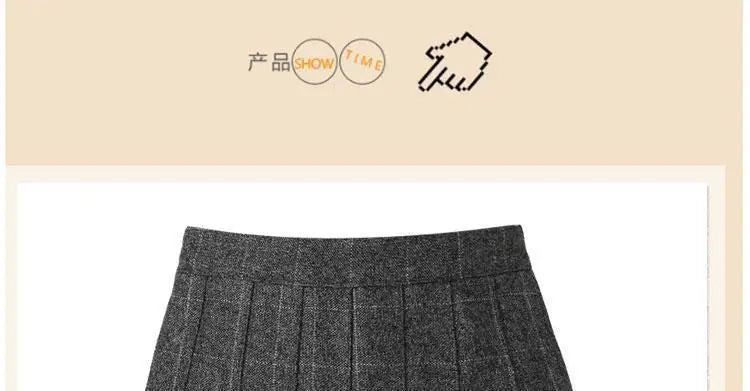 Girls Skirts spring Autumn Vintage Pleated Plaid Skirts School Teens Girl Spring Kids Skirt Children Clothing 2-14Yrs