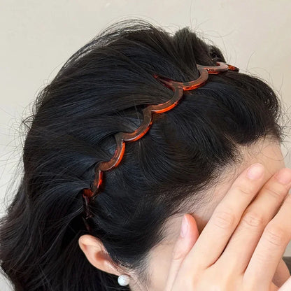 Fashion Wave Headbands for Women Solid Color Toothed Non-slip Hair Bands Girl Face Wash Sports Hairbands Hair Accessories