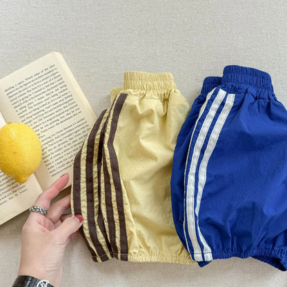 2025 Summer New Children Loose Shorts Girls Striped Shorts Cotton Breathable Boys Casual Pants Fashion Kids Clothes