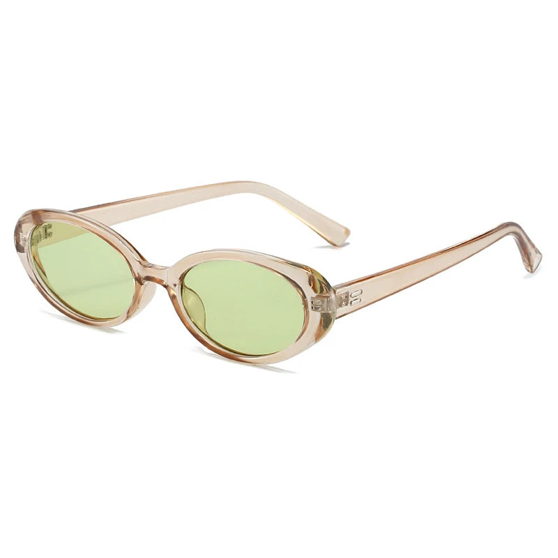 Retro Vintage Oval Sunglasses Woman 2024 Brand Designer Round Sun Glasses Men UV400 Punk Style Luxury Eyewear Female Oculus