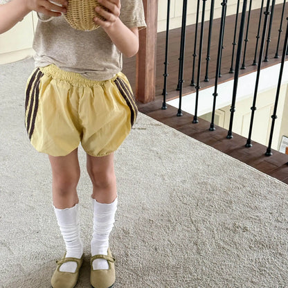2025 Summer New Children Loose Shorts Girls Striped Shorts Cotton Breathable Boys Casual Pants Fashion Kids Clothes