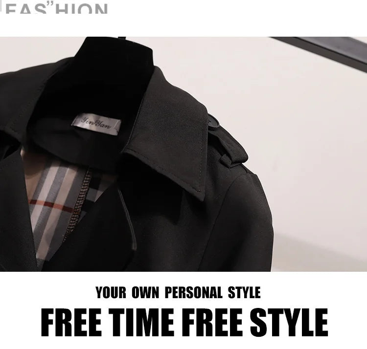 Women Fashion Trench New Coat Spring Autumn Korean Long Sleeve With Belt Jackets Solid British Style Coats Women's Chic Outwear