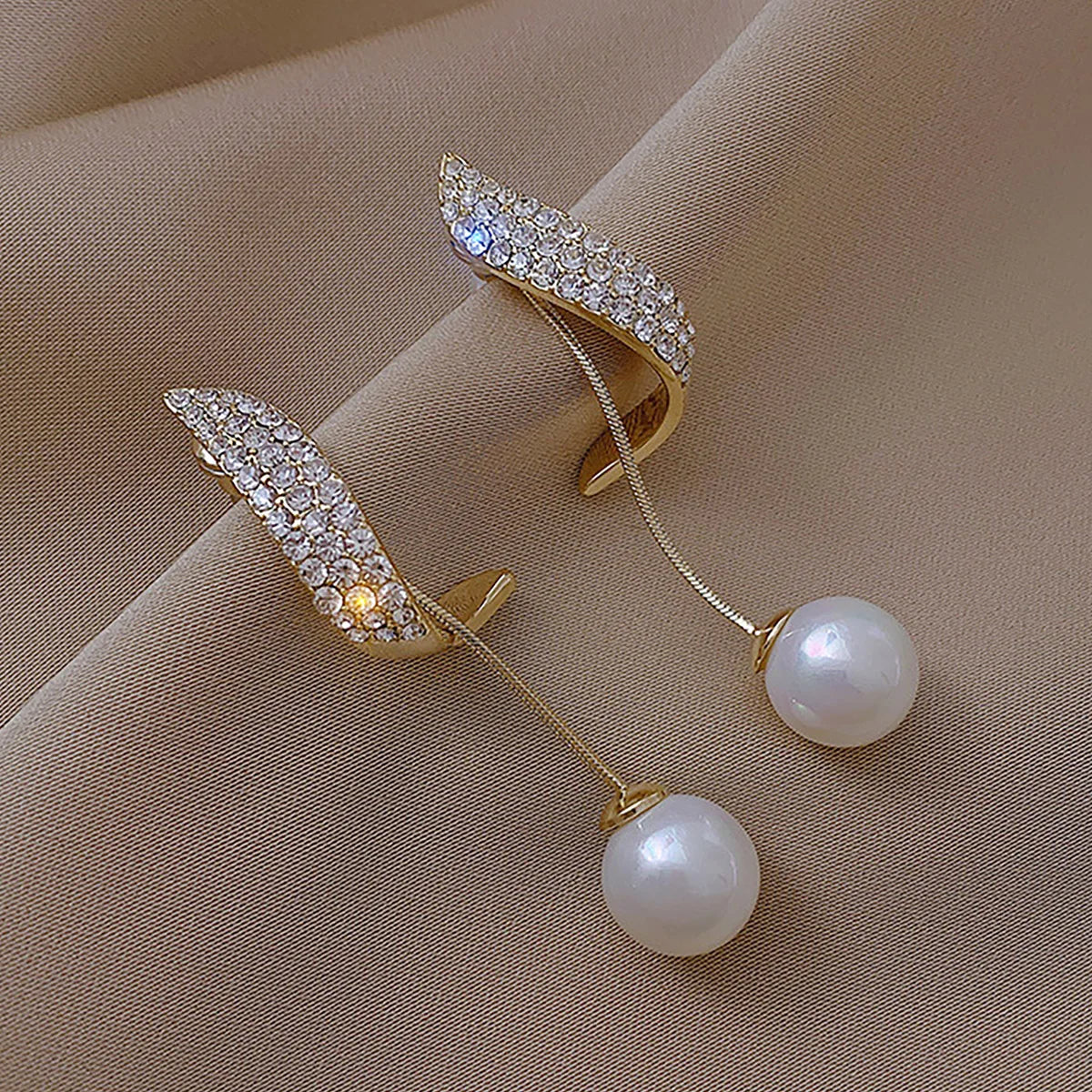 2 Pieces Of Women's Trendy And Elegant Pearl Tassel Earrings, Outdoor Travel, Carnival, Party, Holiday Dressing Gifts -SMT034