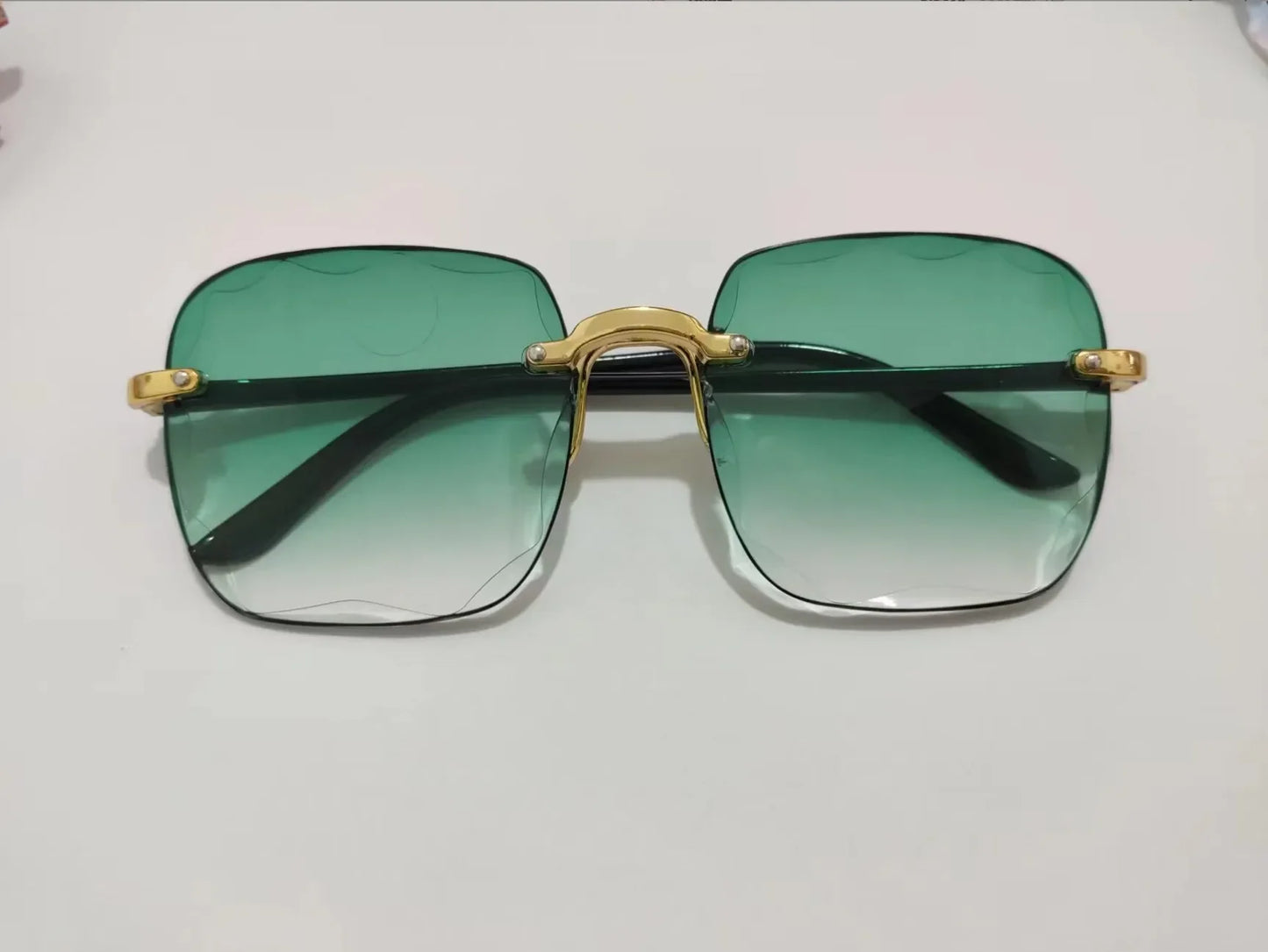 Classic Vintage Square Sunglasses Woman Gradient Mirror Frameless Sun Glasses Female Retro Fashion Rimless Sunglasses